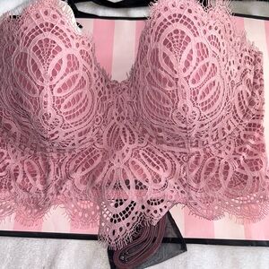 Victoria's Secret Pink Lace Longline Bralette